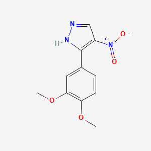 molecular formula C11H11N3O4 B11779620 3-(3,4-Dimethoxyphenyl)-4-nitro-1H-pyrazole 