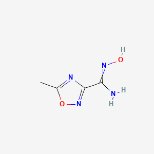 molecular formula C4H6N4O2 B11779656 N-hydroxy-5-methyl-1,2,4-oxadiazole-3-carboximidamide 