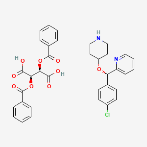 molecular formula C35H33ClN2O9 B11779693 (S)-2-((4-Chlorophenyl)(piperidin-4-yloxy)methyl)pyridine (2R,3R)-2,3-bis(benzoyloxy)succinate 