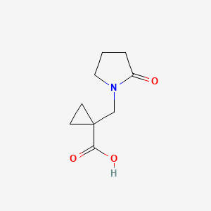 molecular formula C9H13NO3 B11779698 1-((2-Oxopyrrolidin-1-yl)methyl)cyclopropanecarboxylic acid 