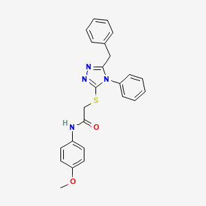 molecular formula C24H22N4O2S B11779738 2-((5-Benzyl-4-phenyl-4H-1,2,4-triazol-3-yl)thio)-N-(4-methoxyphenyl)acetamide 