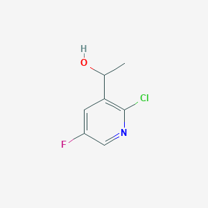 molecular formula C7H7ClFNO B11779742 1-(2-Chloro-5-fluoropyridin-3-YL)ethanol 