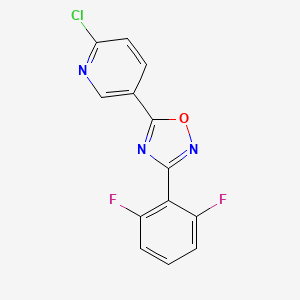 molecular formula C13H6ClF2N3O B11779781 5-(6-Chloropyridin-3-yl)-3-(2,6-difluorophenyl)-1,2,4-oxadiazole 