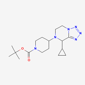 molecular formula C17H28N6O2 B11779784 tert-Butyl 4-(8-cyclopropyl-5,6-dihydrotetrazolo[1,5-a]pyrazin-7(8H)-yl)piperidine-1-carboxylate 