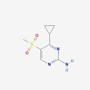molecular formula C8H11N3O2S B11779827 4-Cyclopropyl-5-(methylsulfonyl)pyrimidin-2-amine 