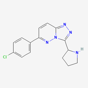 molecular formula C15H14ClN5 B11779845 6-(4-Chlorophenyl)-3-(pyrrolidin-2-yl)-[1,2,4]triazolo[4,3-b]pyridazine 