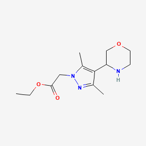 molecular formula C13H21N3O3 B11779846 Ethyl 2-(3,5-dimethyl-4-(morpholin-3-yl)-1H-pyrazol-1-yl)acetate 
