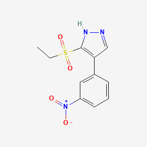 molecular formula C11H11N3O4S B11779918 3-(Ethylsulfonyl)-4-(3-nitrophenyl)-1H-pyrazole 