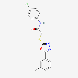 molecular formula C17H14ClN3O2S B11780029 N-(4-chlorophenyl)-2-((5-(m-tolyl)-1,3,4-oxadiazol-2-yl)thio)acetamide 