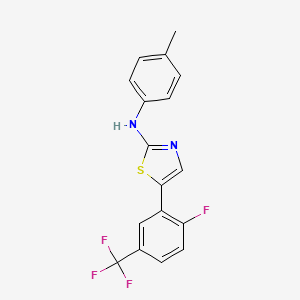 molecular formula C17H12F4N2S B11780089 5-(2-Fluoro-5-(trifluoromethyl)phenyl)-N-(P-tolyl)thiazol-2-amine 