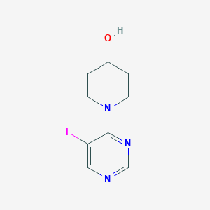 molecular formula C9H12IN3O B11780141 1-(5-Iodopyrimidin-4-yl)piperidin-4-ol 