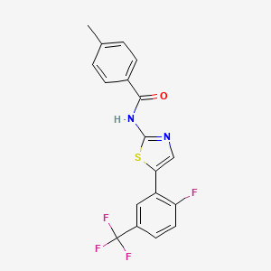 molecular formula C18H12F4N2OS B11780291 N-(5-(2-Fluoro-5-(trifluoromethyl)phenyl)thiazol-2-YL)-4-methylbenzamide 