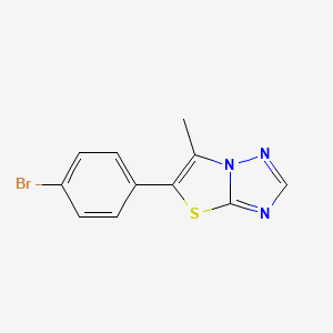 molecular formula C11H8BrN3S B11780309 5-(4-Bromophenyl)-6-methylthiazolo[3,2-B][1,2,4]triazole 