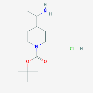 molecular formula C12H25ClN2O2 B11780411 tert-Butyl 4-(1-aminoethyl)piperidine-1-carboxylate hydrochloride 