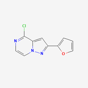 molecular formula C10H6ClN3O B11780724 4-Chloro-2-(furan-2-yl)pyrazolo[1,5-a]pyrazine 