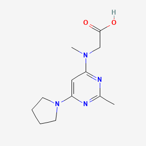 molecular formula C12H18N4O2 B11780841 2-(Methyl(2-methyl-6-(pyrrolidin-1-yl)pyrimidin-4-yl)amino)acetic acid 
