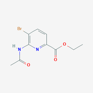 molecular formula C10H11BrN2O3 B11781158 Ethyl 6-acetamido-5-bromopicolinate 