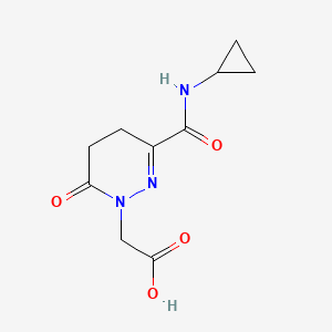 molecular formula C10H13N3O4 B11781236 2-(3-(Cyclopropylcarbamoyl)-6-oxo-5,6-dihydropyridazin-1(4H)-yl)acetic acid 