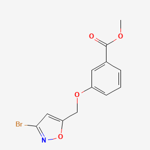 molecular formula C12H10BrNO4 B11781309 Methyl 3-((3-bromoisoxazol-5-yl)methoxy)benzoate 