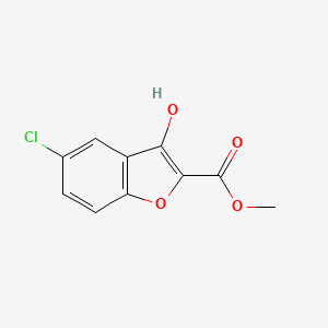 molecular formula C10H7ClO4 B11781314 Methyl 5-chloro-3-hydroxybenzofuran-2-carboxylate 