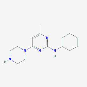 molecular formula C15H25N5 B11781326 N-Cyclohexyl-4-methyl-6-(piperazin-1-yl)pyrimidin-2-amine CAS No. 1706454-44-5
