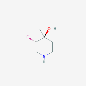 molecular formula C6H12FNO B11781372 trans-3-Fluoro-4-methylpiperidin-4-ol 
