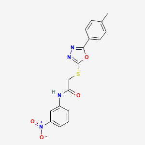 molecular formula C17H14N4O4S B11781406 N-(3-Nitrophenyl)-2-((5-(p-tolyl)-1,3,4-oxadiazol-2-yl)thio)acetamide 