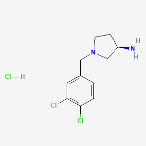 molecular formula C11H15Cl3N2 B11781428 (R)-1-(3,4-Dichlorobenzyl)pyrrolidin-3-amine hydrochloride 