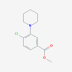 molecular formula C13H16ClNO2 B11781431 Methyl 4-chloro-3-(piperidin-1-yl)benzoate 