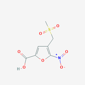 molecular formula C7H7NO7S B11781470 4-Methanesulfonylmethyl-5-nitro-furan-2-carboxylic acid 