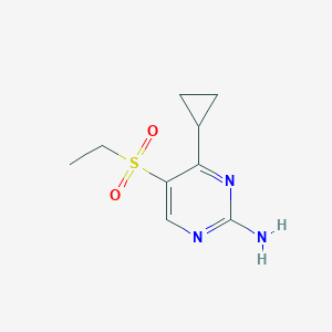 molecular formula C9H13N3O2S B11781477 4-Cyclopropyl-5-(ethylsulfonyl)pyrimidin-2-amine 