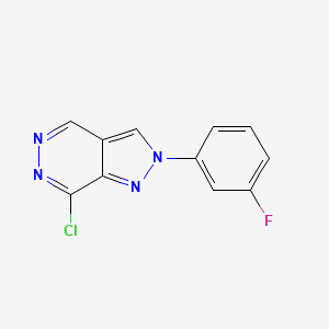 molecular formula C11H6ClFN4 B11781491 7-Chloro-2-(3-fluorophenyl)-2H-pyrazolo[3,4-D]pyridazine 