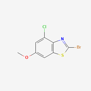 molecular formula C8H5BrClNOS B11781532 2-Bromo-4-chloro-6-methoxybenzothiazole 