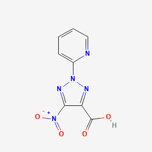 molecular formula C8H5N5O4 B11781545 5-Nitro-2-(pyridin-2-yl)-2H-1,2,3-triazole-4-carboxylic acid 