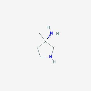 molecular formula C5H12N2 B11781656 (S)-3-Methylpyrrolidin-3-amine 