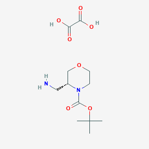 molecular formula C12H22N2O7 B11781662 tert-butyl (3R)-3-(aminomethyl)morpholine-4-carboxylate;oxalic acid 