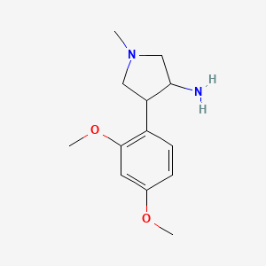 molecular formula C13H20N2O2 B11781681 4-(2,4-Dimethoxyphenyl)-1-methylpyrrolidin-3-amine 