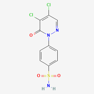 molecular formula C10H7Cl2N3O3S B11781707 4-(4,5-dichloro-6-oxopyridazin-1(6H)-yl)benzenesulfonamide CAS No. 33098-13-4