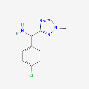 molecular formula C10H11ClN4 B11781722 (4-Chlorophenyl)(1-methyl-1H-1,2,4-triazol-3-yl)methanamine 