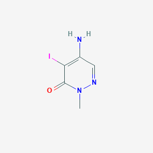 molecular formula C5H6IN3O B11781738 5-Amino-4-iodo-2-methylpyridazin-3(2H)-one 
