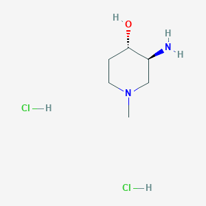 molecular formula C6H16Cl2N2O B11781810 trans-3-Amino-1-methylpiperidin-4-oldihydrochloride 