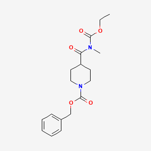 molecular formula C18H24N2O5 B11781905 Benzyl 4-((ethoxycarbonyl)(methyl)carbamoyl)piperidine-1-carboxylate 