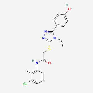 molecular formula C19H19ClN4O2S B11781908 N-(3-Chloro-2-methylphenyl)-2-((4-ethyl-5-(4-hydroxyphenyl)-4H-1,2,4-triazol-3-yl)thio)acetamide 