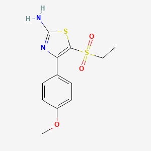 molecular formula C12H14N2O3S2 B11781985 5-(Ethylsulfonyl)-4-(4-methoxyphenyl)thiazol-2-amine 