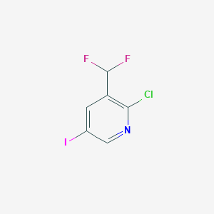 molecular formula C6H3ClF2IN B11782016 2-Chloro-3-(difluoromethyl)-5-iodopyridine 