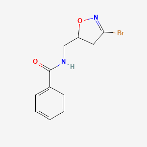 molecular formula C11H11BrN2O2 B11782026 N-((3-Bromo-4,5-dihydroisoxazol-5-yl)methyl)benzamide 