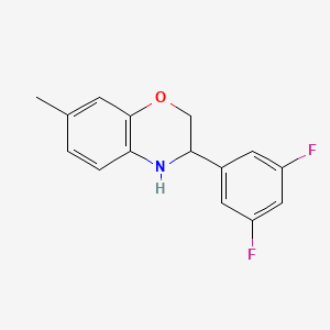 molecular formula C15H13F2NO B11782045 3-(3,5-Difluorophenyl)-7-methyl-3,4-dihydro-2H-benzo[b][1,4]oxazine 
