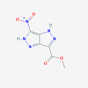molecular formula C6H5N5O4 B11782065 Methyl 6-nitro-1,4-dihydropyrazolo[4,3-c]pyrazole-3-carboxylate CAS No. 161155-33-5