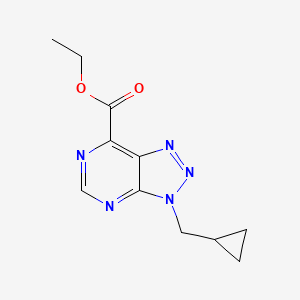 molecular formula C11H13N5O2 B11782091 Ethyl 3-(cyclopropylmethyl)-3H-[1,2,3]triazolo[4,5-D]pyrimidine-7-carboxylate 