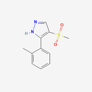 molecular formula C11H12N2O2S B11782101 4-(Methylsulfonyl)-3-(o-tolyl)-1H-pyrazole 